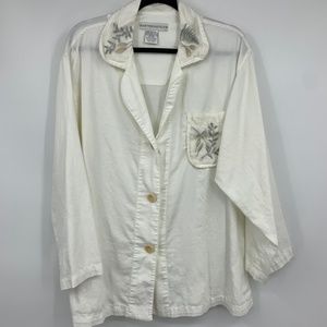 Crabtree & Evelyn womens‎ large blouse jacket romantic cottage core cotton